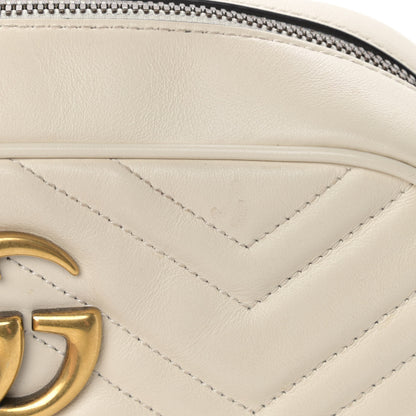 Gucci Calfskin Matelasse Small GG Marmont Chain Shoulder Bag White 16 of 19