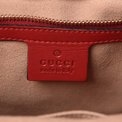 Gucci Apollo Calfskin GG Dadini Embroidered Chain Hobo Hibiscus Red 6 of 8