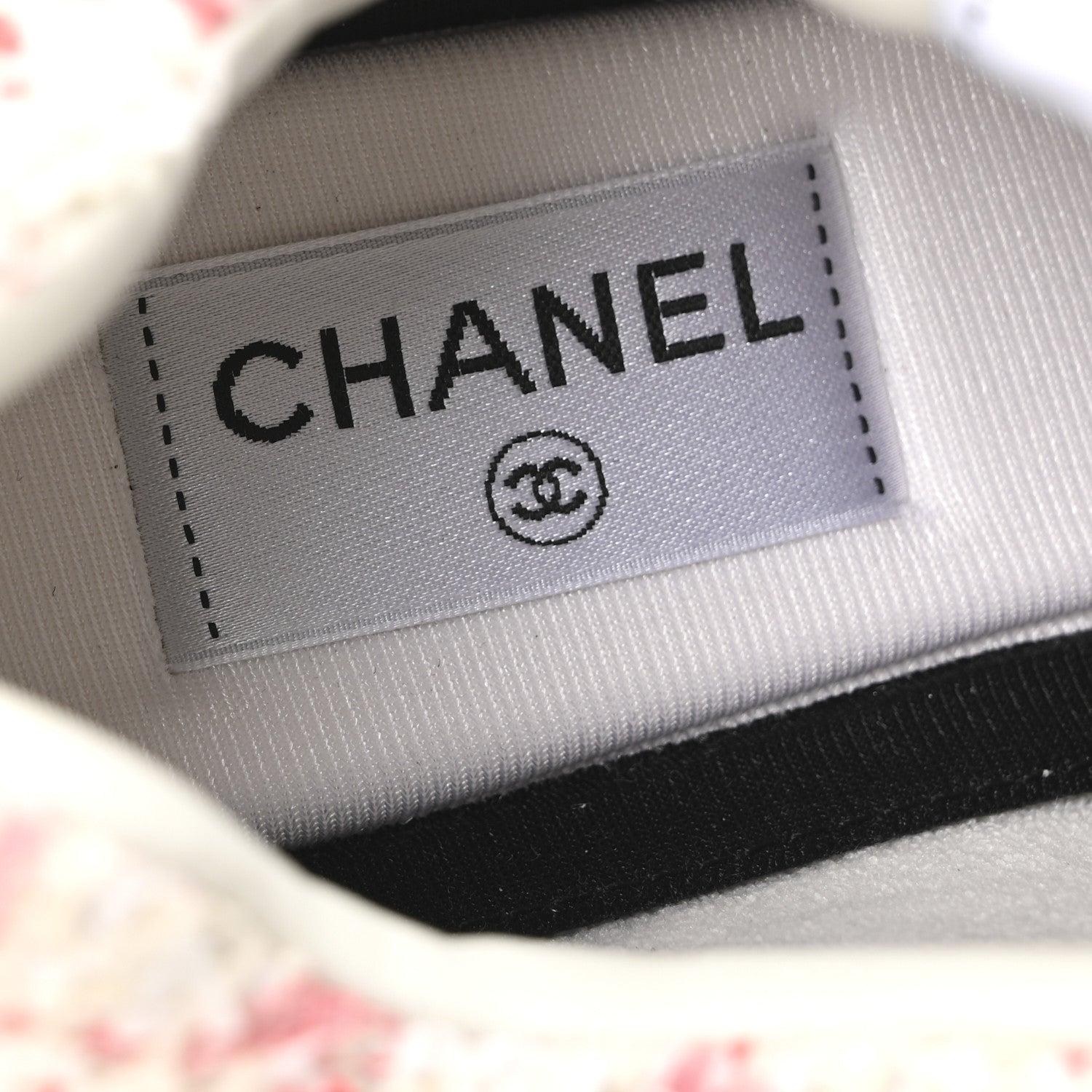 Chanel Tweed Suede Calfskin Womens CC Sneakers 40 Ecru Pink Red White 8 of 9