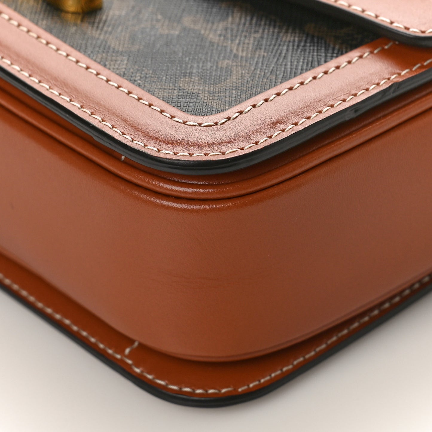 Calfskin Triomphe Canvas Teen Triomphe Bag Tan