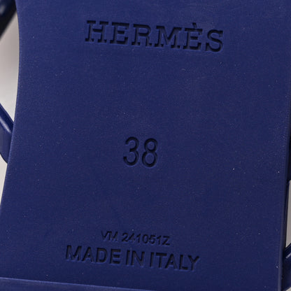 Hermes Rubber Chaine d'Ancre Island Sandals 38 Bleu Smalt 7 of 11
