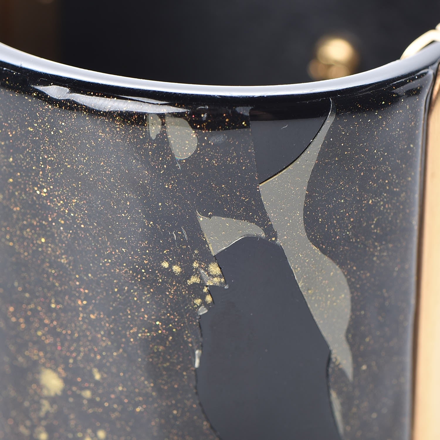 Chanel Resin Crystal CC Cuff Black Bronze 6 of 10