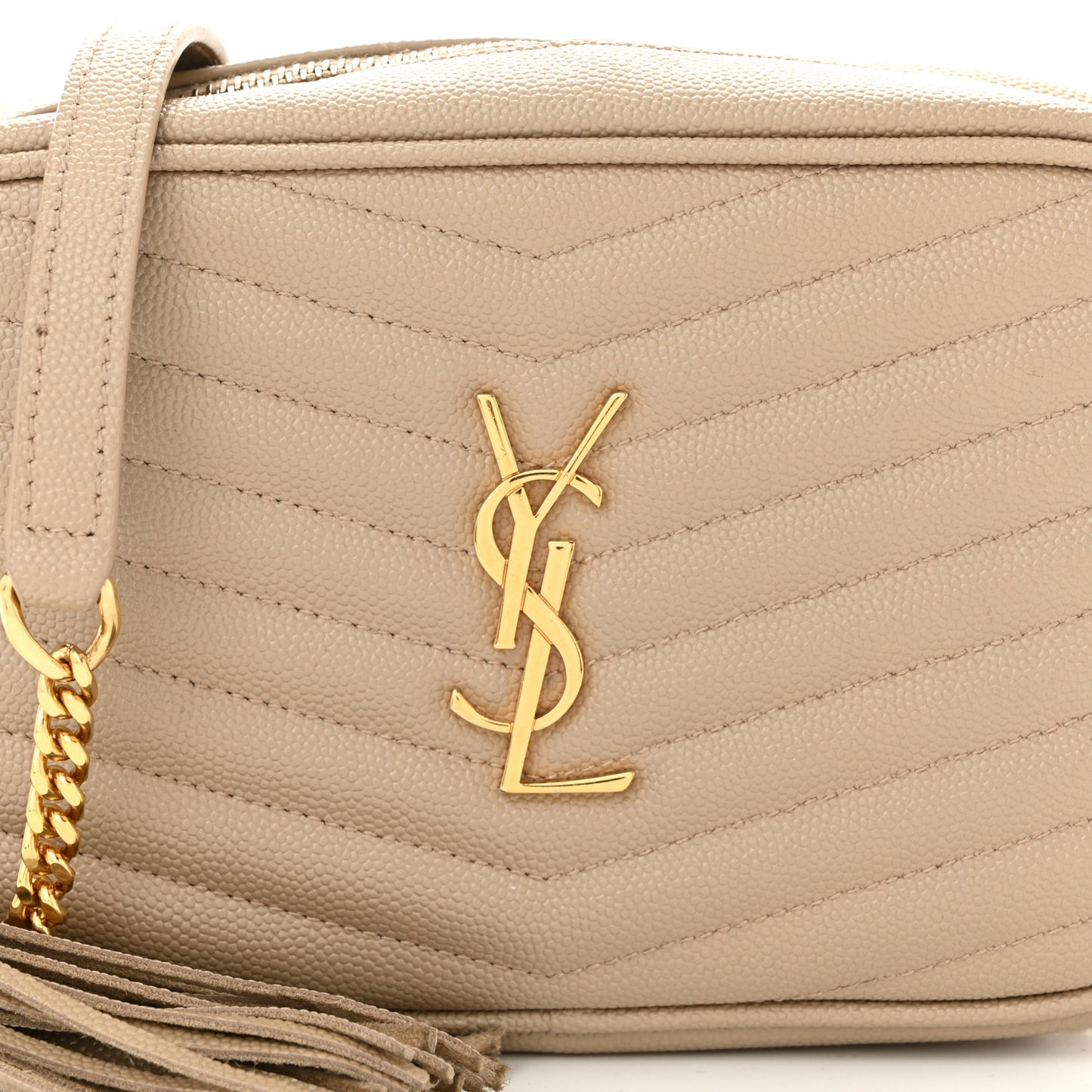 Grain De Poudre Matelasse Monogram Mini Lou Camera Bag Dark Beige
