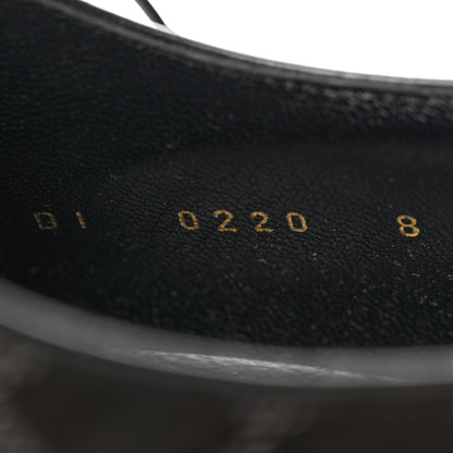 Louis Vuitton Glazed Calfskin Damier Embossed Haussmann Derby Lace Up Shoes 8 Black 7 of 9