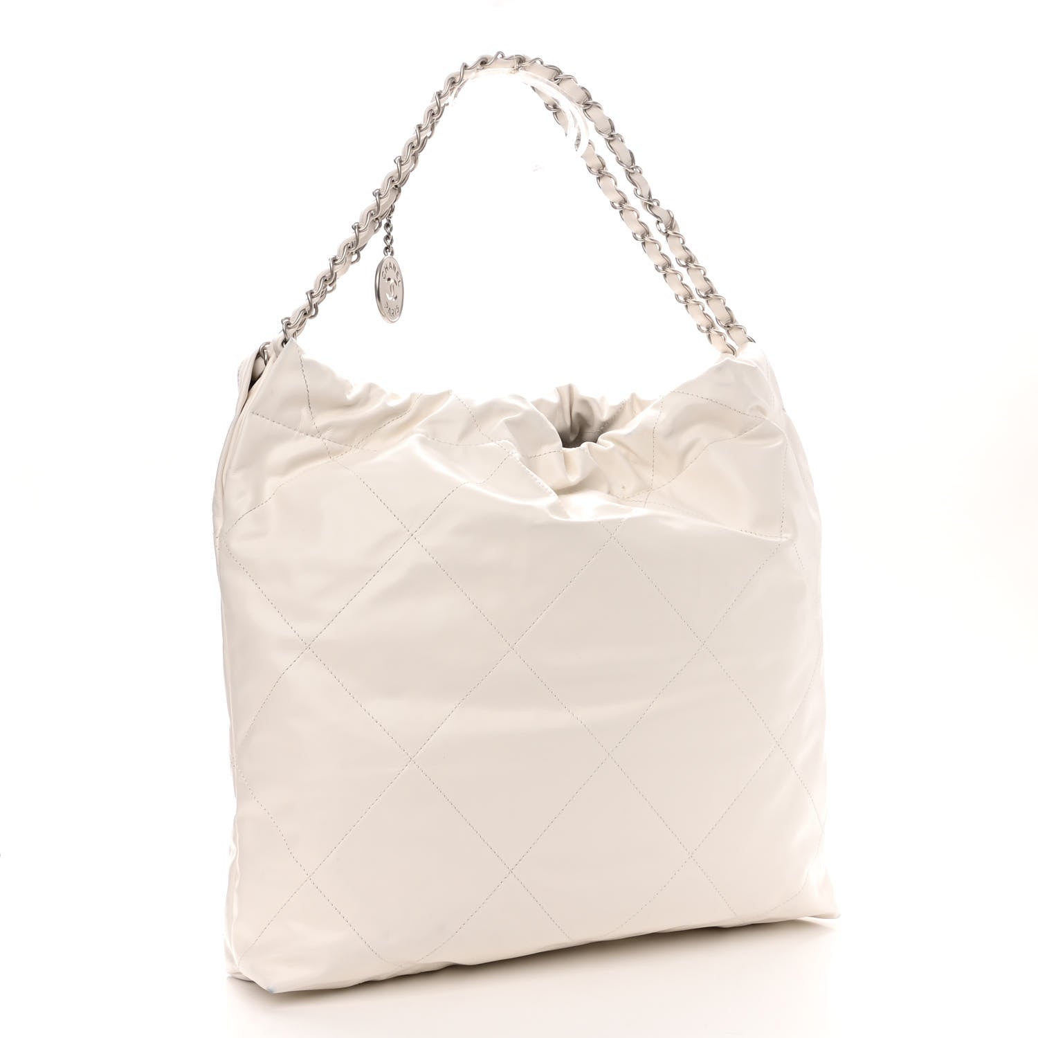 Chanel Shiny Calfskin Quilted Chanel 22 White 4 of 13