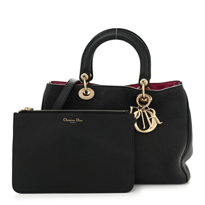Christian Dior Bullcalf Medium Diorissimo Tote Black Rose Indien 3 of 10