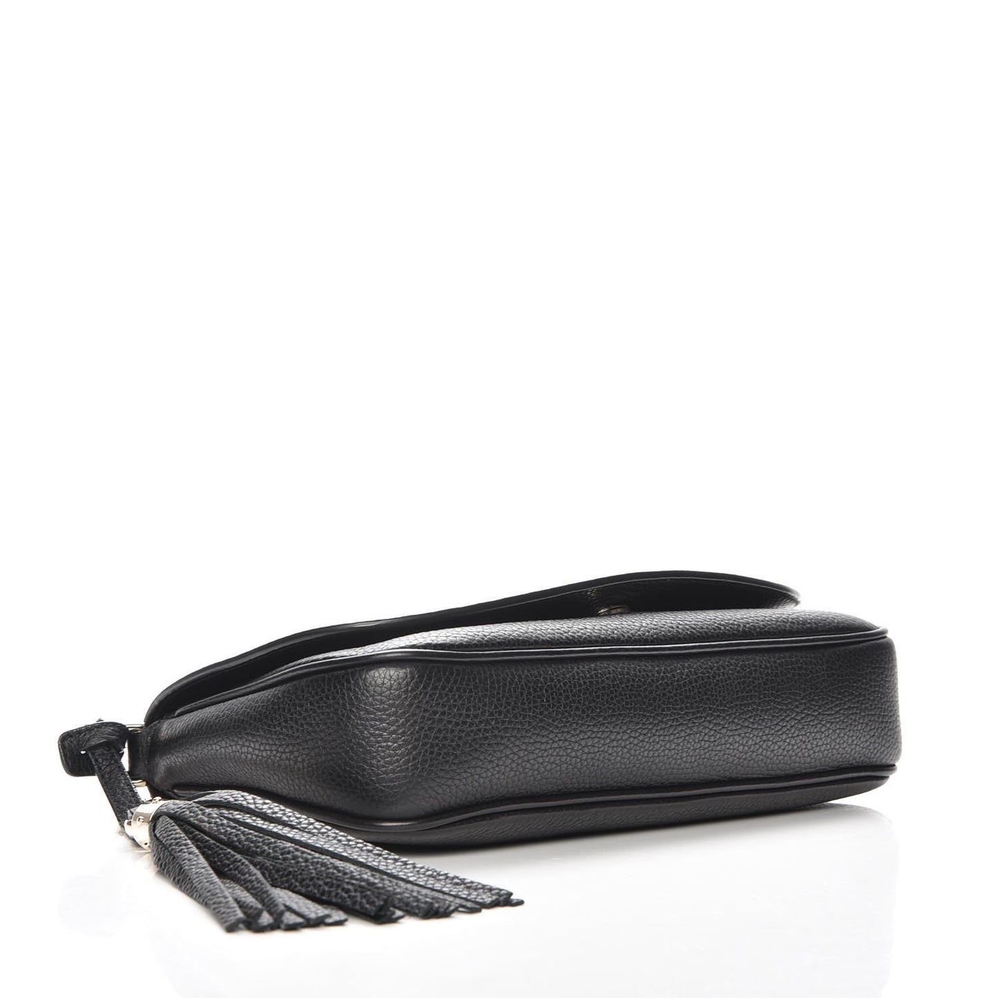 Pebbled Calfskin Medium Soho Flap Crossbody Black