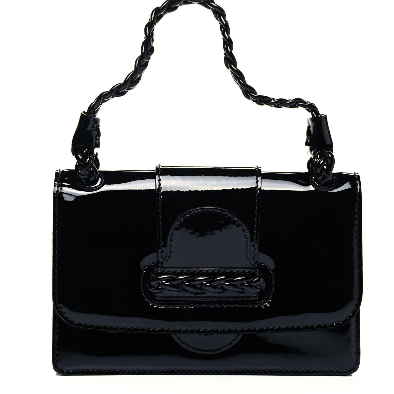 Valentino Garavani Patent Histoire Flap Black 1 of 8