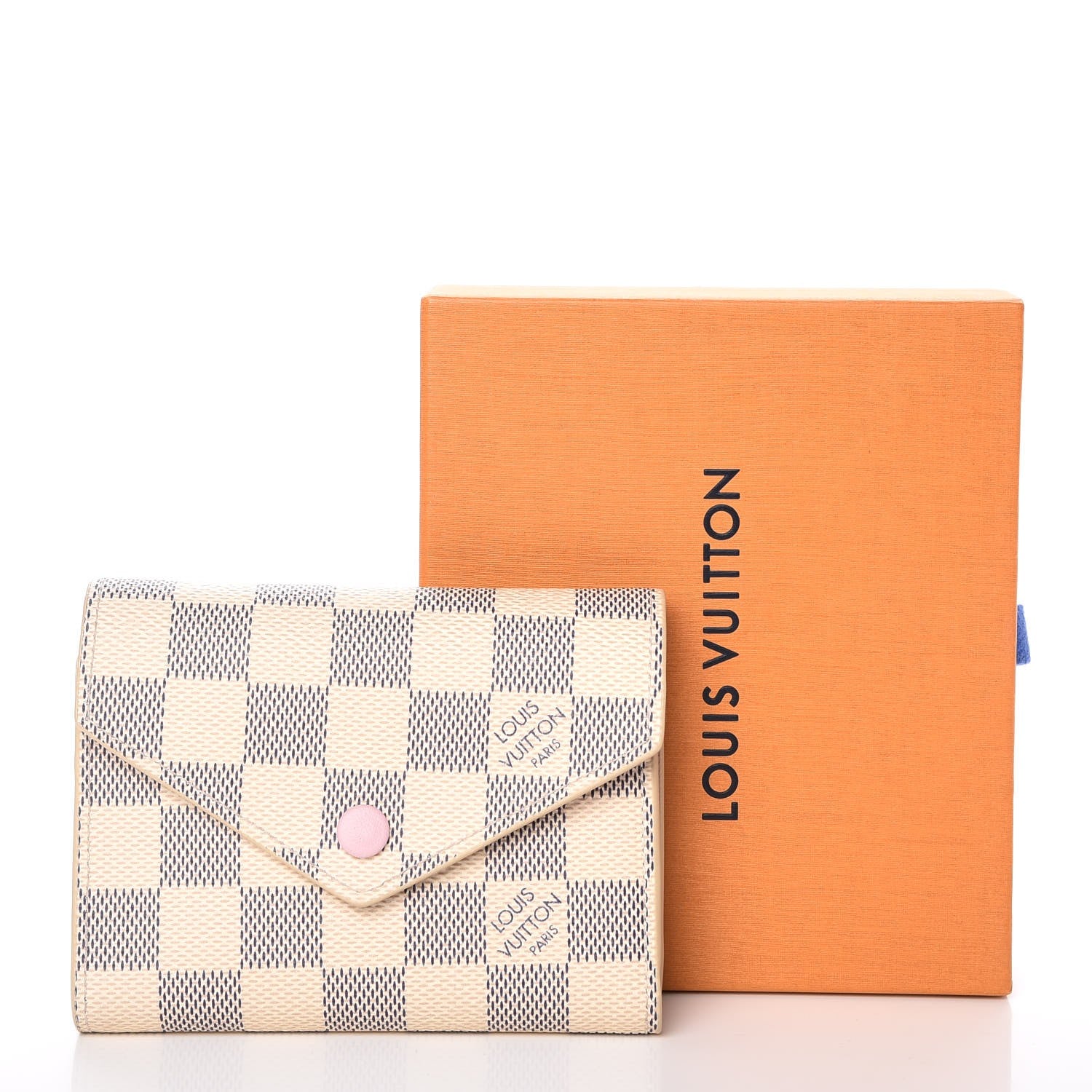 Louis Vuitton Damier Azur Victorine Wallet Rose Ballerine 9 of 9