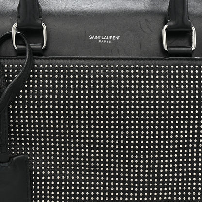 Saint Laurent Calfskin Studded Classic Duffle 6 Black 8 of 16