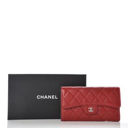 Chanel Caviar Quilted Large Flap Wallet Red 13 of 13