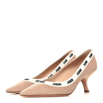 Christian Dior Technical Canvas Ribbon Embroidered J'Adior 65mm Pumps 39.5 Powder Nude 3 of 10
