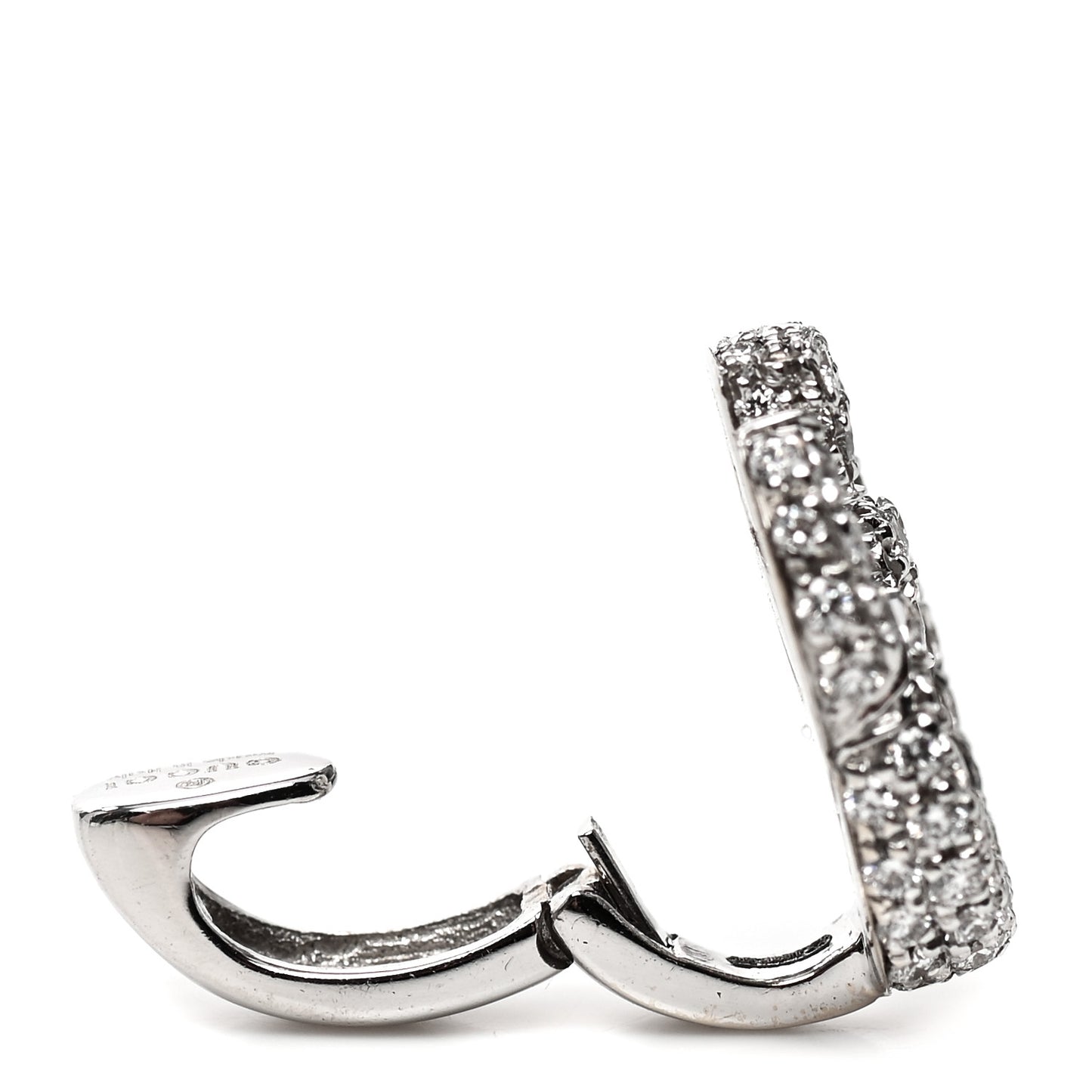 18K White Gold Diamond Running G Ear Cuff Earring