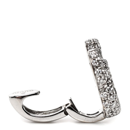 Gucci 18K White Gold Diamond Running G Ear Cuff Earring 3 of 4