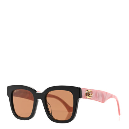 Gucci Rectangle 52mm Frame Sunglasses GG0998/S Black Pink 1 of 6
