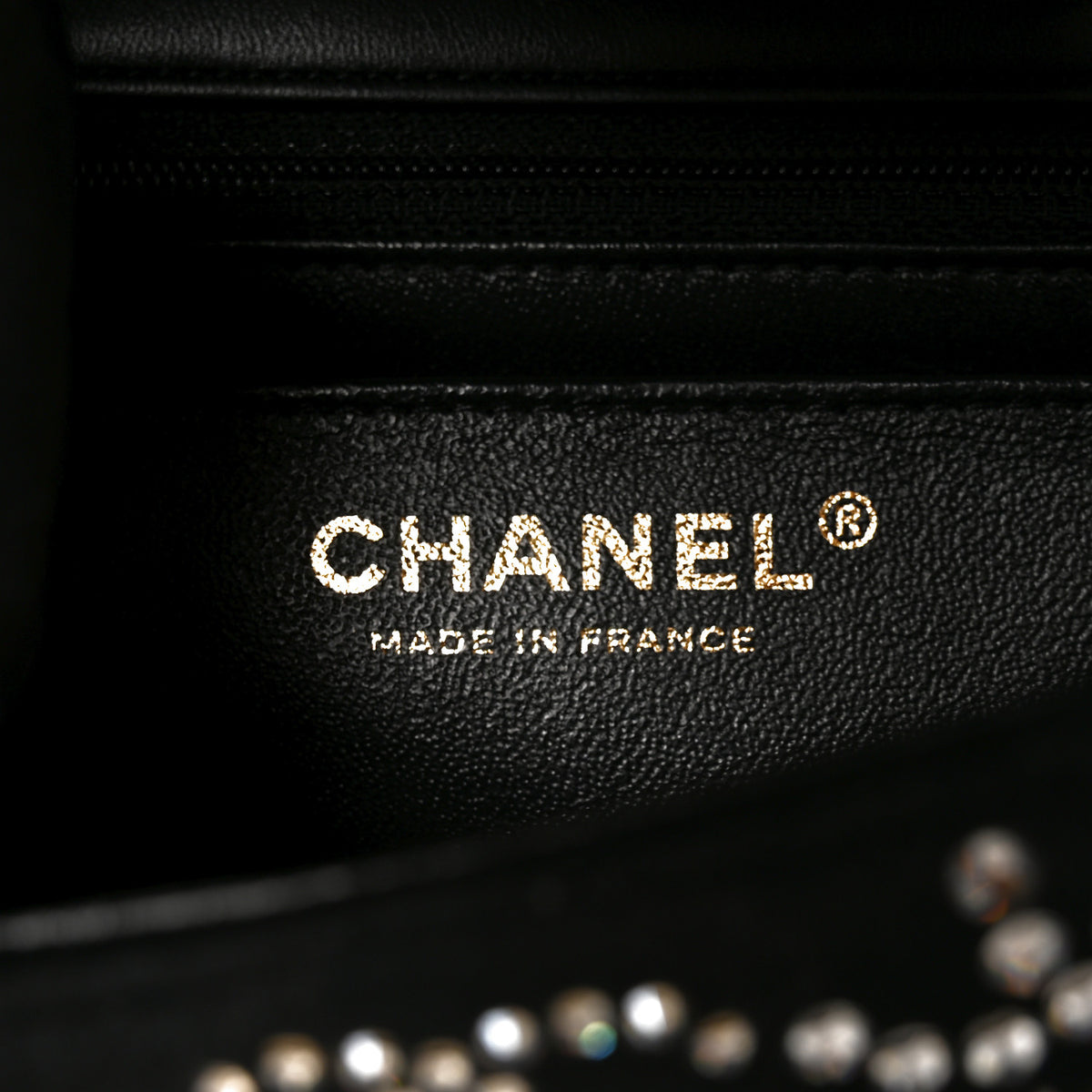 Velvet Crystal Mini Rectangular Flap Black