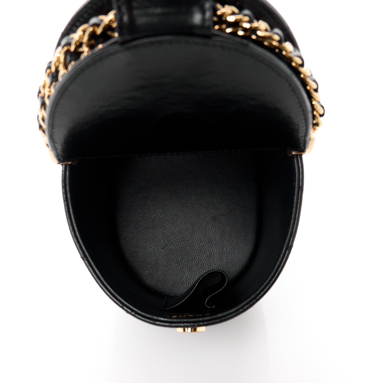 Chanel Lambskin Quilted Chain Top Handle Vanity With Chain Black 6 of 13