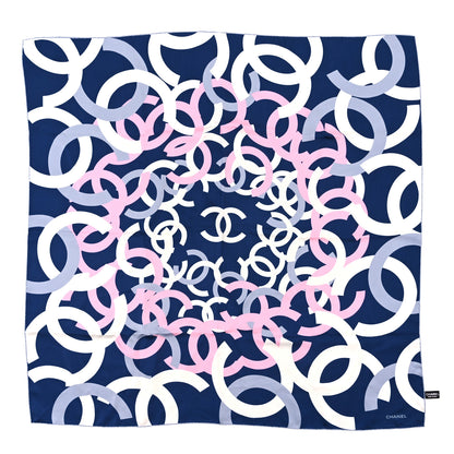 Chanel Silk CC Square Scarf Blue 1 of 3