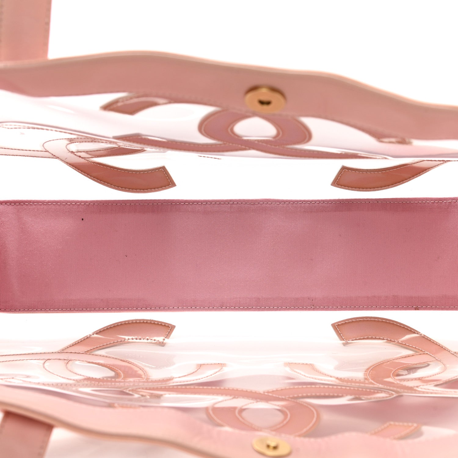 Chanel Vinyl Patent CC Logo Beach Tote Pink 6 of 8