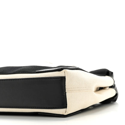 Balenciaga Cotton Canvas Calfskin Navy Cabas XS Natural Black 10 of 10