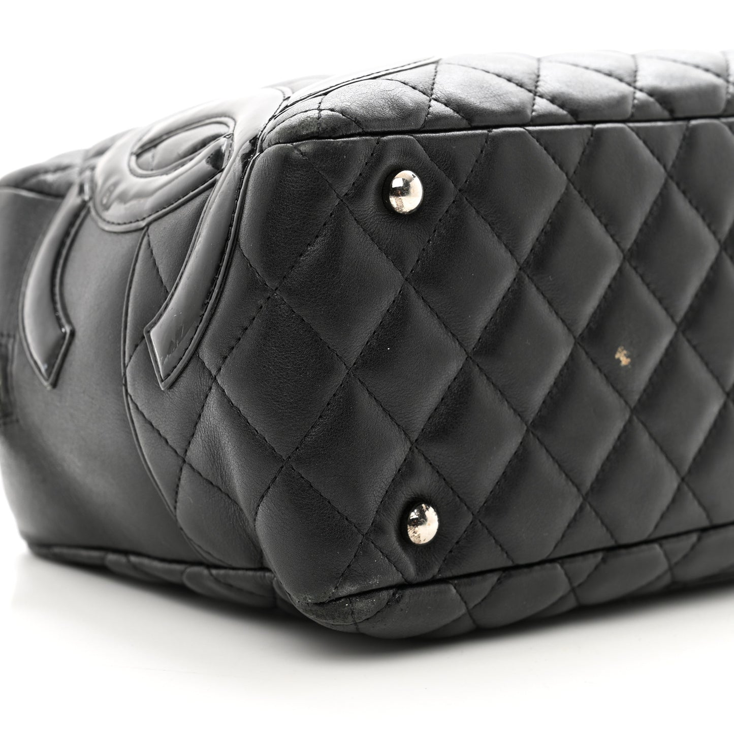 Calfskin Quilted Large Cambon Bowler Black
