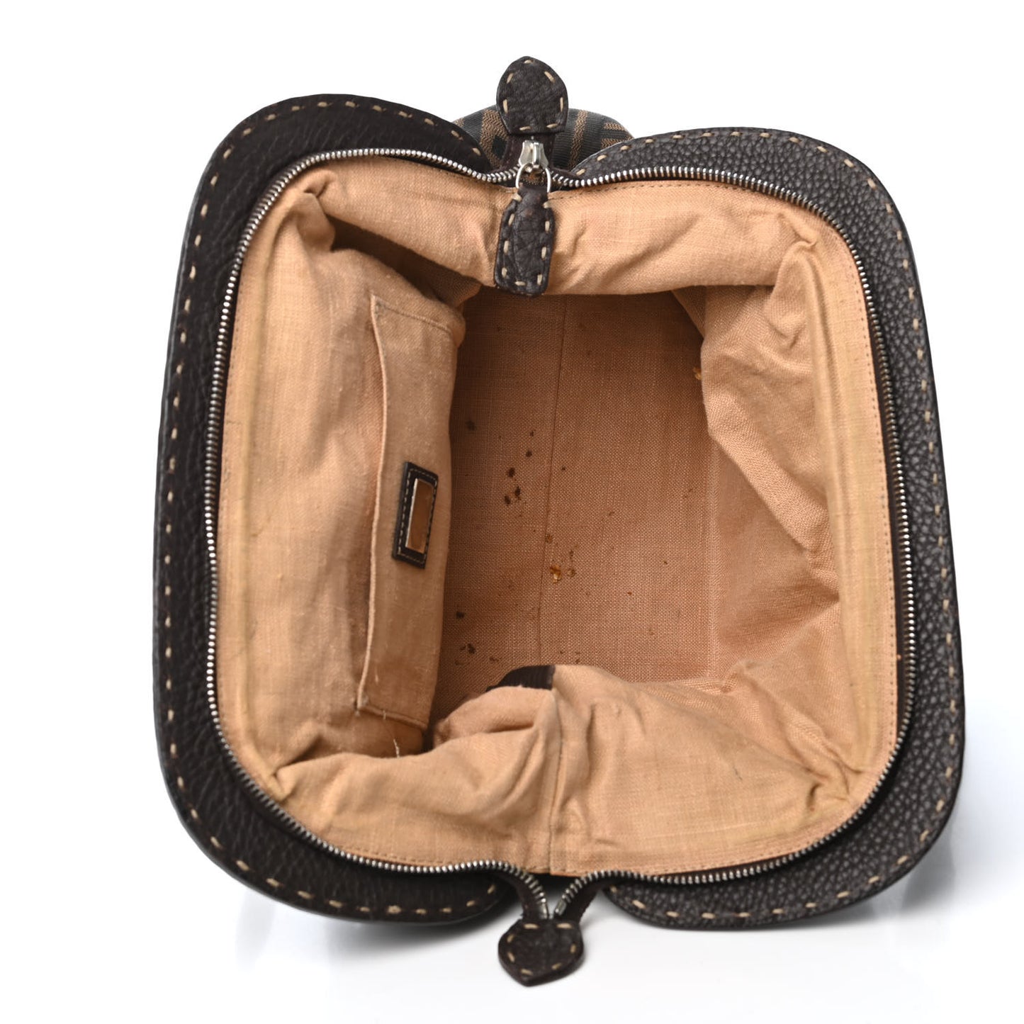 Zucca Calfskin Romano Selleria Shoulder Bag Tobacco