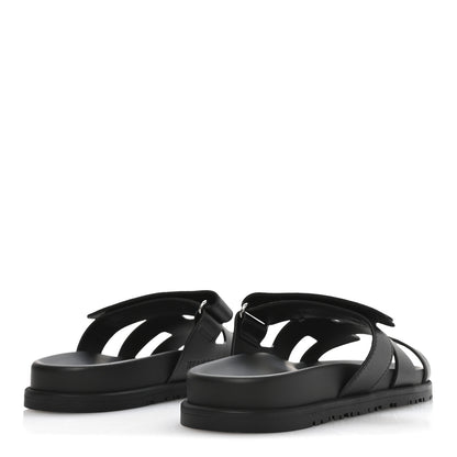 Hermes Calfskin Womens Chypre Sandals 40 Black 9 of 18