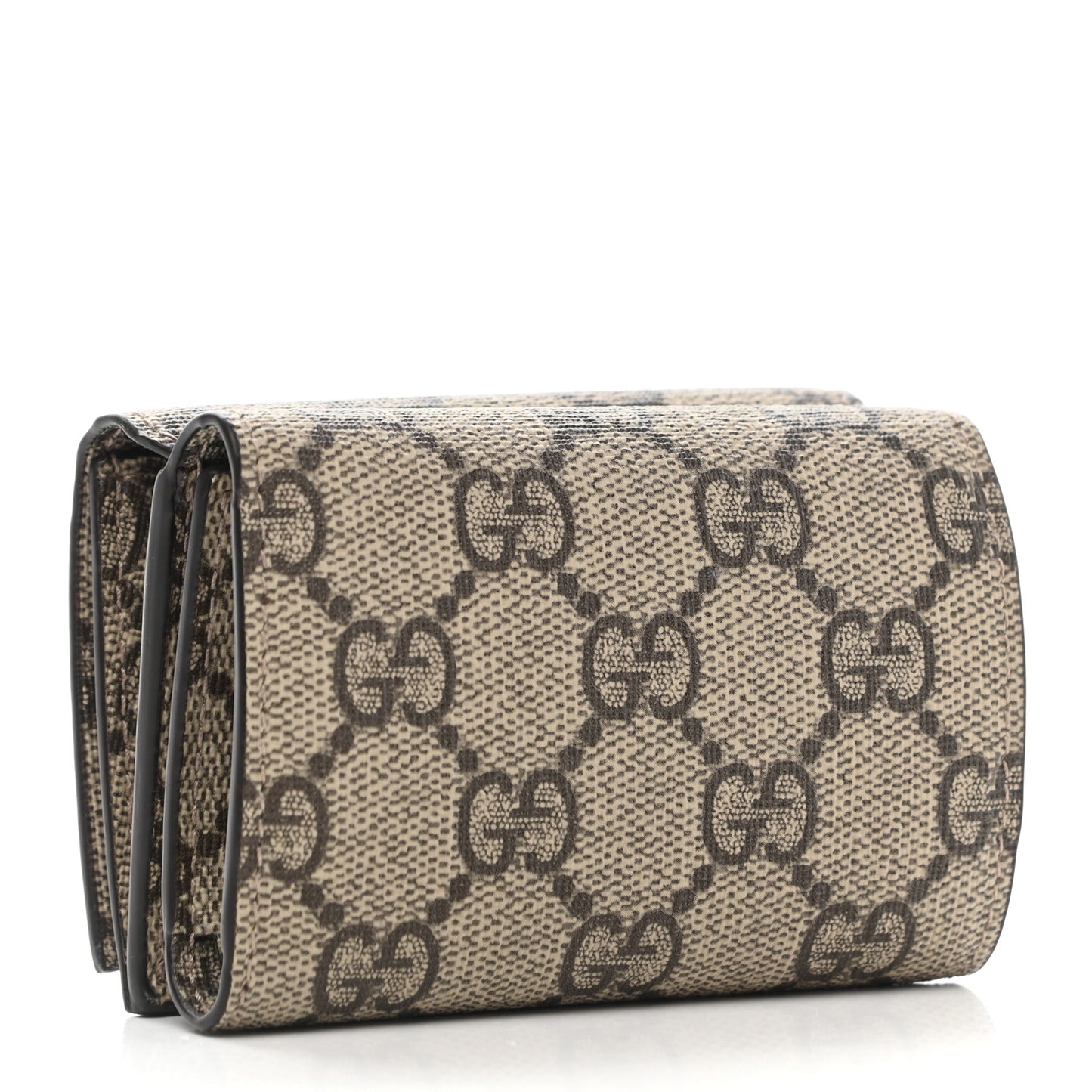 X BALENCIAGA GG Supreme Monogram Card Case Wallet Beige Ebony