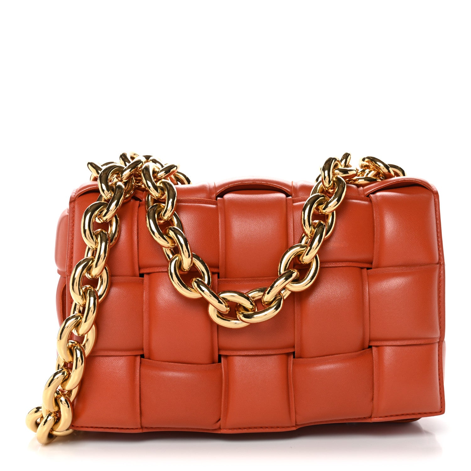 Bottega Veneta Lambskin Maxi Intreccio Padded Chain Cassette Crossbody Bag Clay 1 of 11