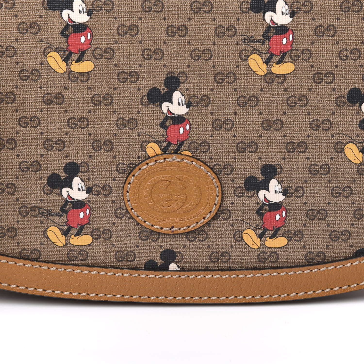 Gucci X DISNEY Mini Vintage GG Supreme Monogram Mickey Mouse Small Flap Messenger Bag Beige Vintage Sun Oil 10 of 10