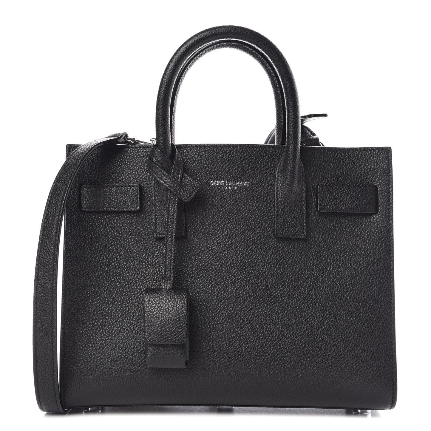 Grained Calfskin Nano Sac De Jour Black
