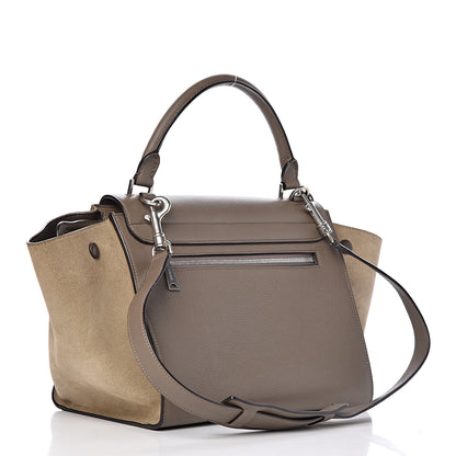 Celine Drummed Calfskin Suede Small Trapeze Souris 3 of 11