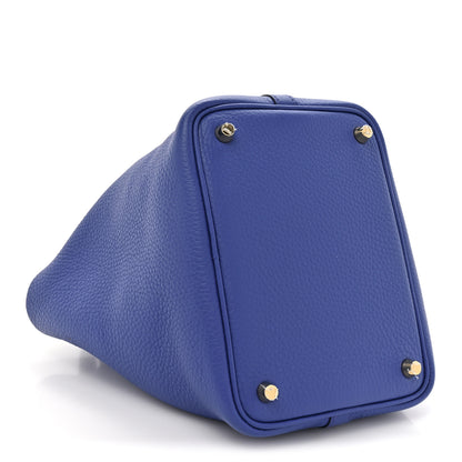 Hermes Taurillon Clemence Picotin Lock 18 PM Bleu Electrique 4 of 11