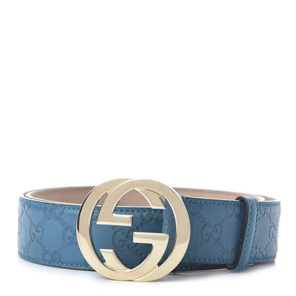 Gucci Guccissima Signature Interlocking G 40mm Belt 100 40 Deep Cobalt 1 of 5