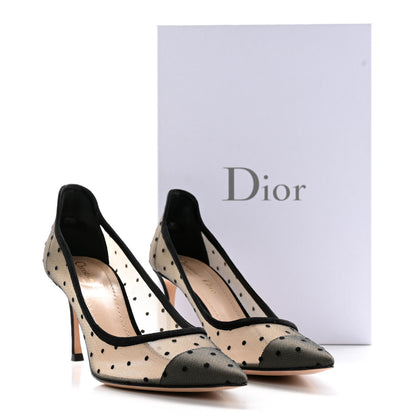 Christian Dior Mesh Plumetis Tulle D-Moi Pumps 37.5 Black 8 of 8