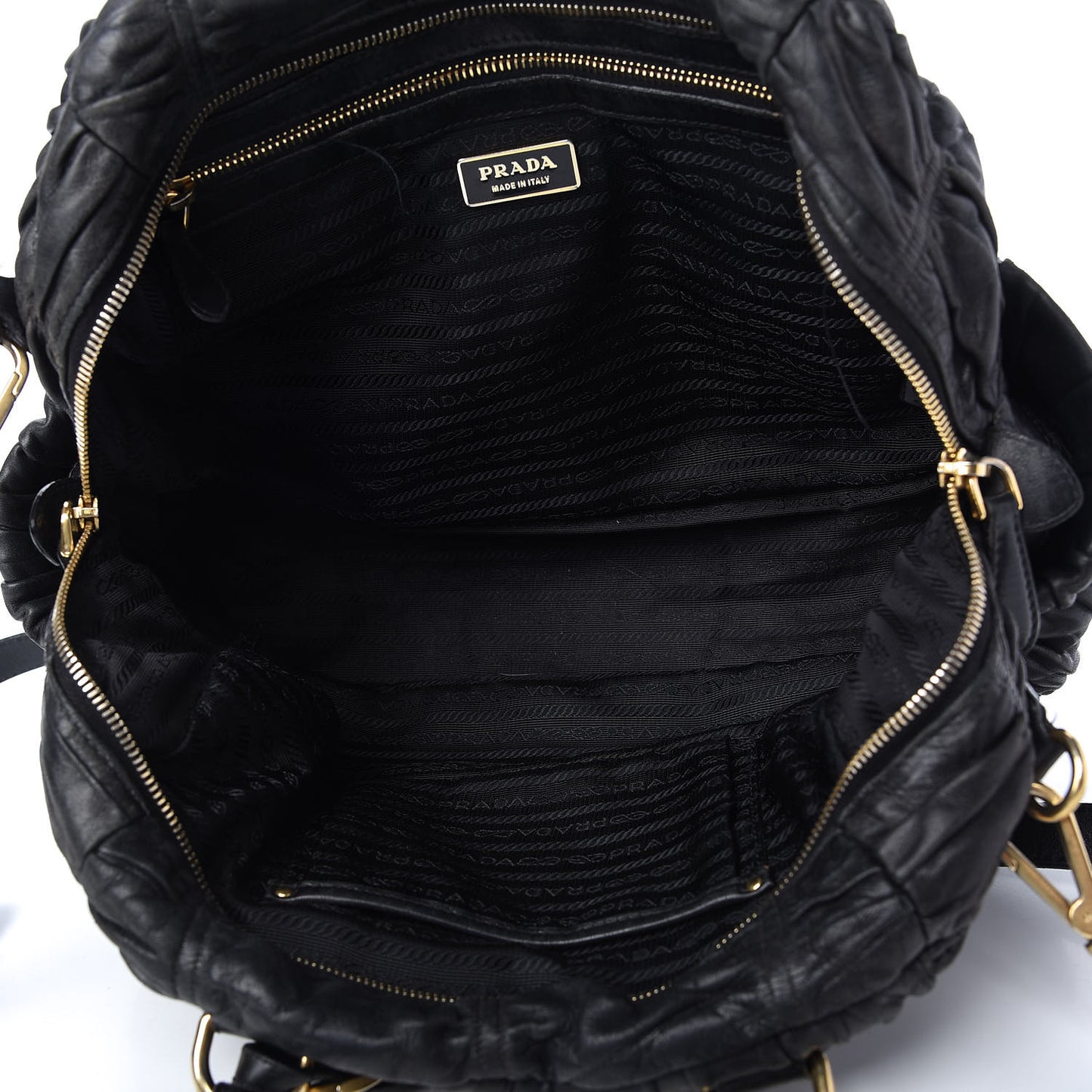 Nappa Gaufre Satchel Black