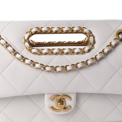 Chanel Lambskin A Real Catch Flap Bag White 7 of 9