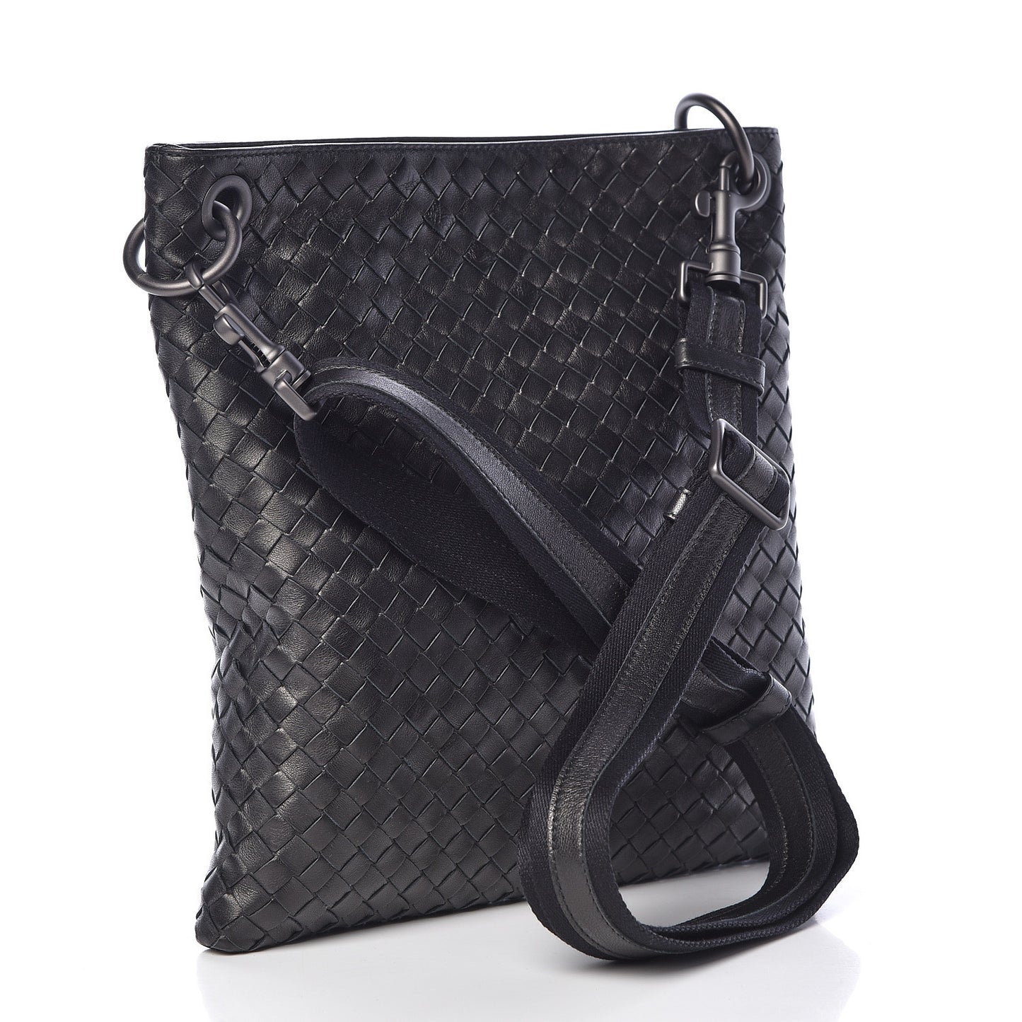 Nappa Intrecciato VN Crossbody Messenger Bag Black