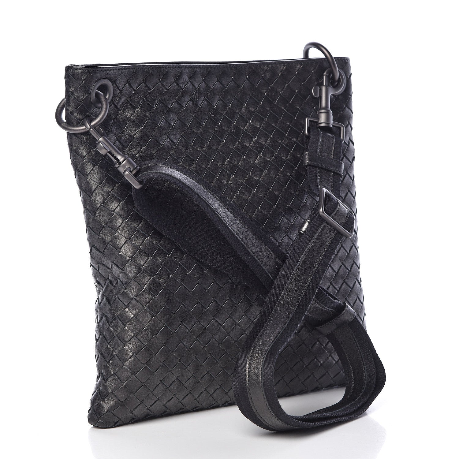 Bottega Veneta Nappa Intrecciato VN Crossbody Messenger Bag Black 3 of 11