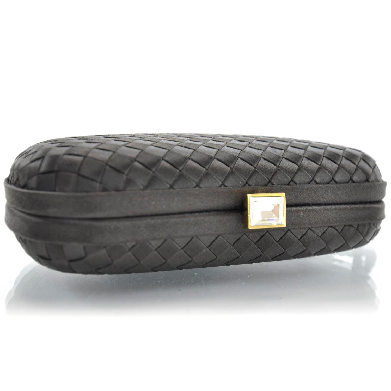 Bottega Veneta Silk Woven Intrecciato Tassel Clutch Brown 3 of 5