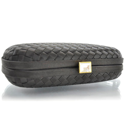 Bottega Veneta Silk Woven Intrecciato Tassel Clutch Brown 3 of 5