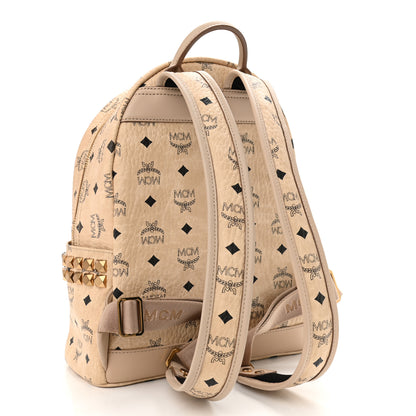 MCM Visetos Small Side Stud Stark Backpack Beige 3 of 14