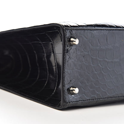 Prada Shiny Crocodile Framed Bag Black 13 of 15