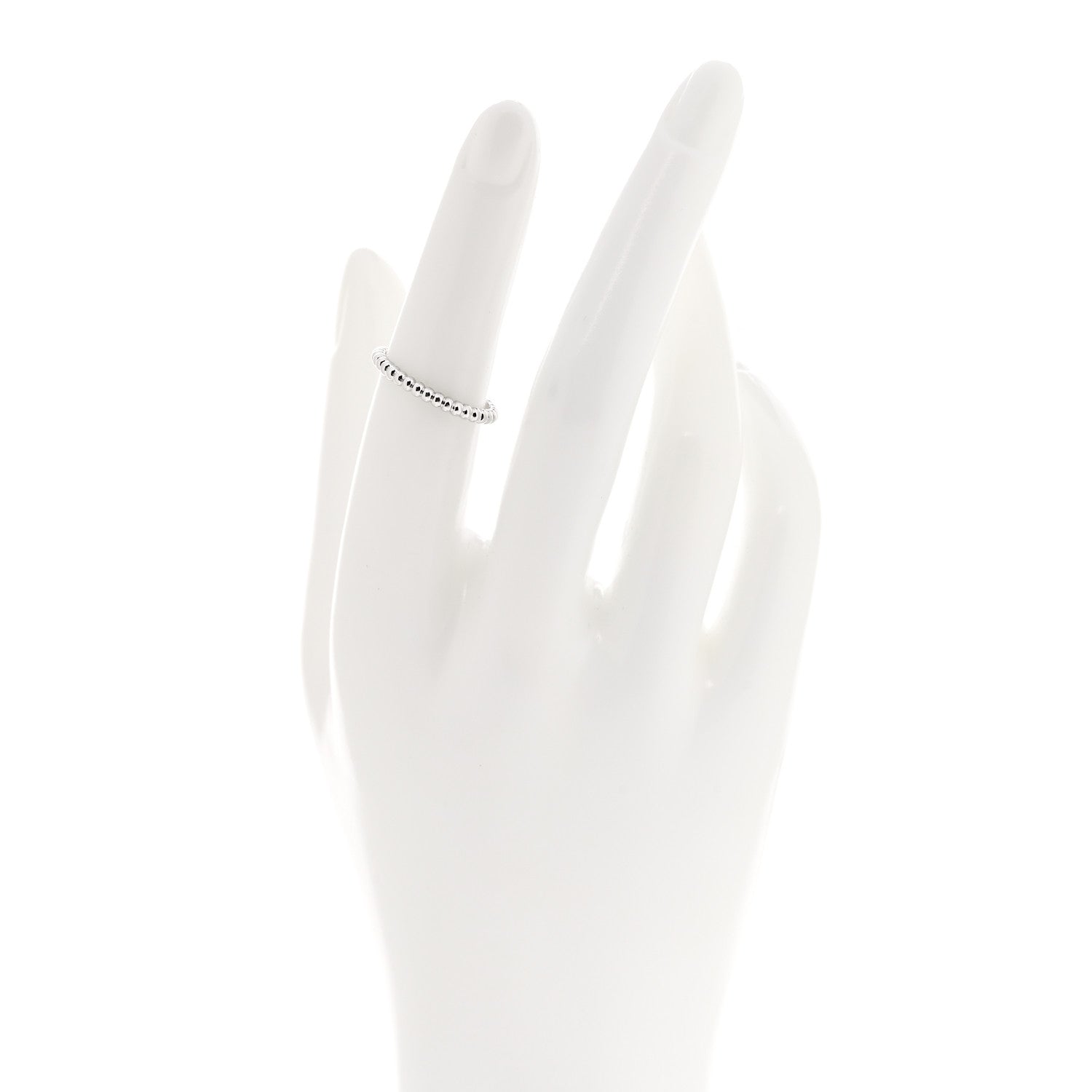 Van Cleef & Arpels 18K White Gold Small Perlee Ring 51 5.75 2 of 5