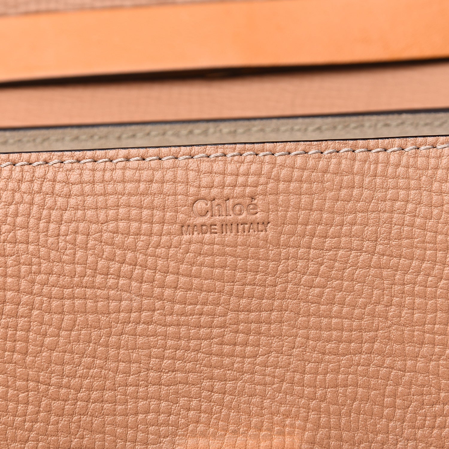 Chloe Grained Calfskin Lambskin Bi-Color Drew Shoulder Bag Wet Sand Sunflower 5 of 8