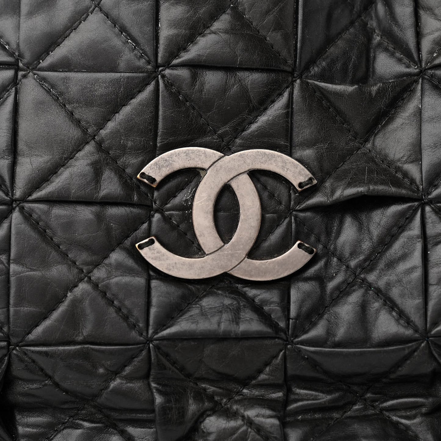 Aged Calfskin CC Tote Black