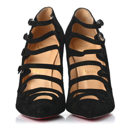Christian Louboutin Suede Viennana 120 Strappy Booties 38 Black 2 of 7