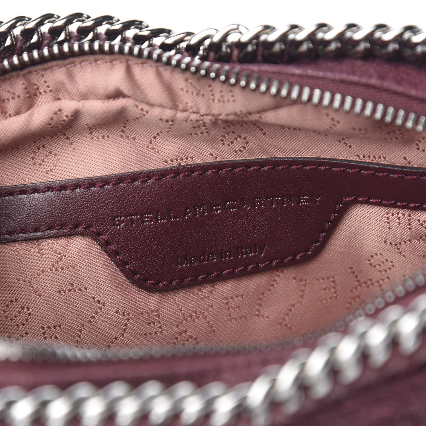 Shaggy Deer Quilted Falabella Heart Crossbody Bag Burgundy