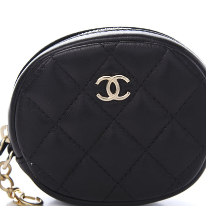 Chanel Lambskin Quilted Zip Around Classic Coin Purse Black 8 of 8