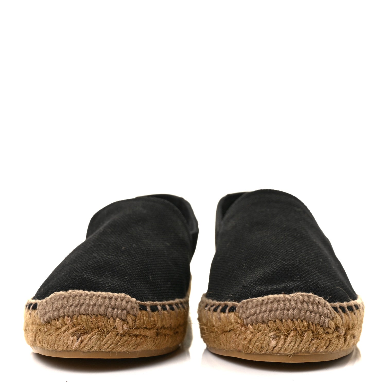 Saint Laurent Canvas Nappa Elba Light Logo Embroidered Espadrilles 37 Black 2 of 9